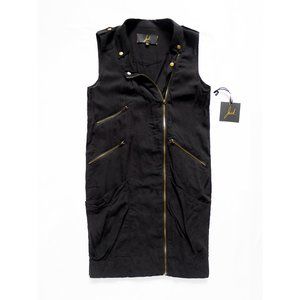 NEW WITH TAG JACK for Modcloth Sleeveless Moto Zipper Dress + Multi Pockets XS